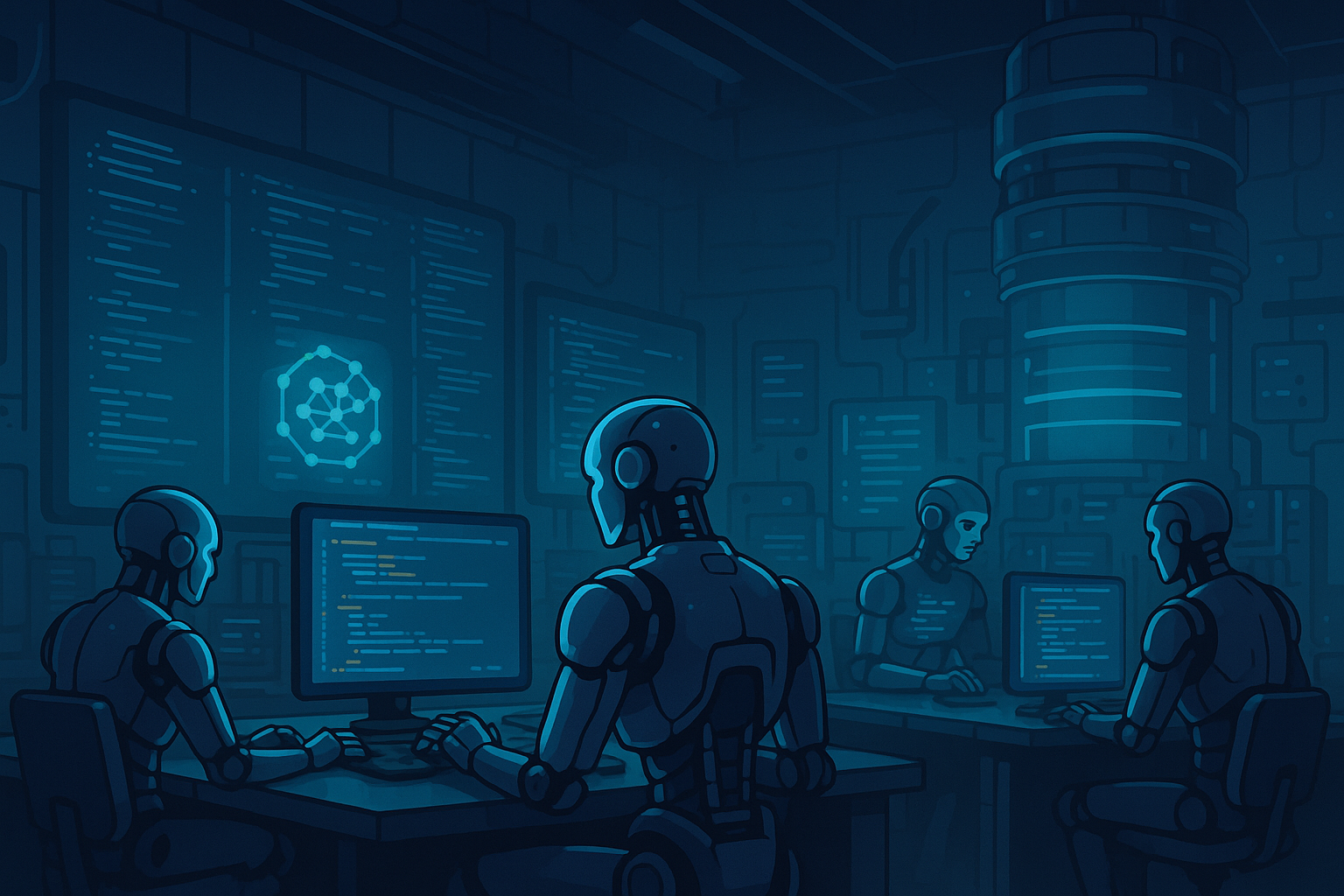 Futuristic AI development environment with autonomous coding agents and persistent memory systems