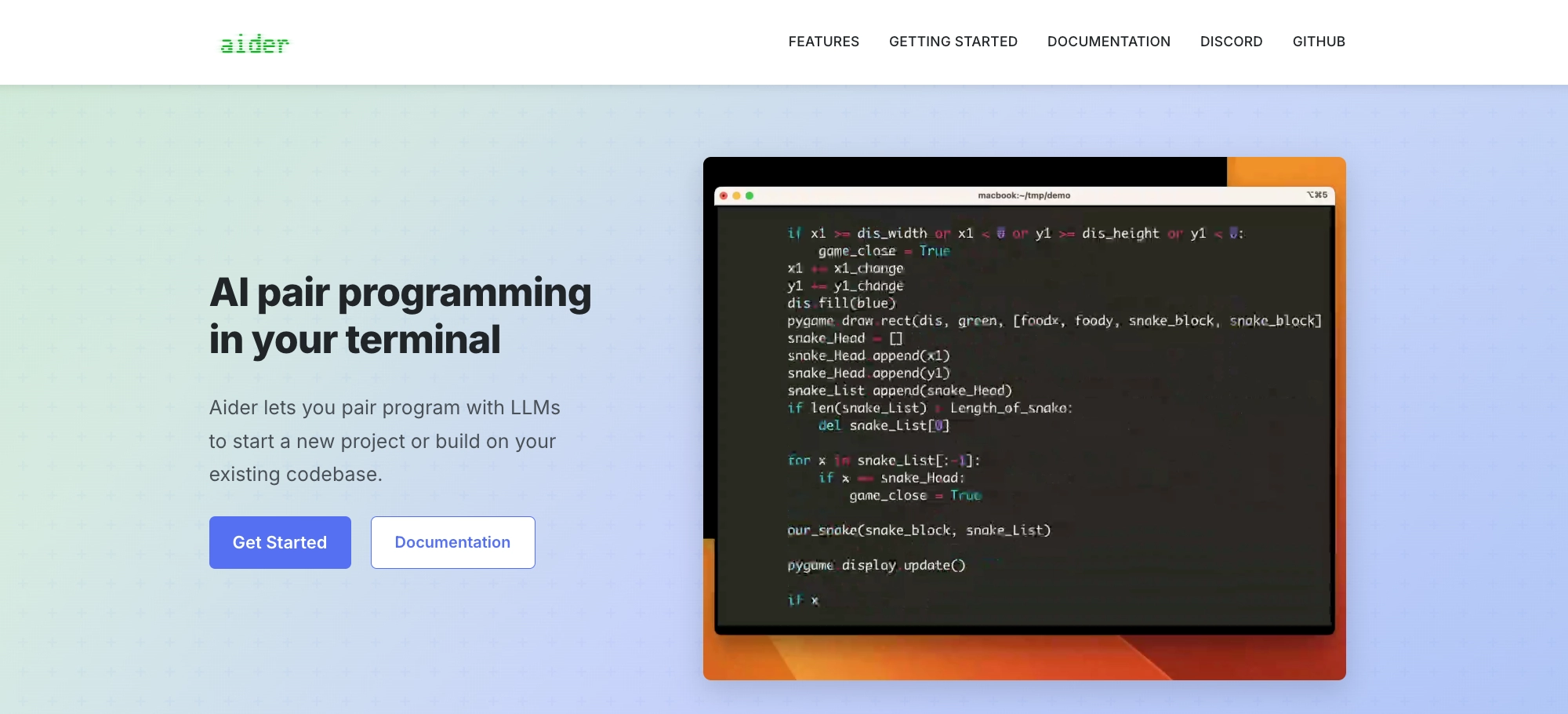 Aider terminal-native assistant for code context management and incremental development