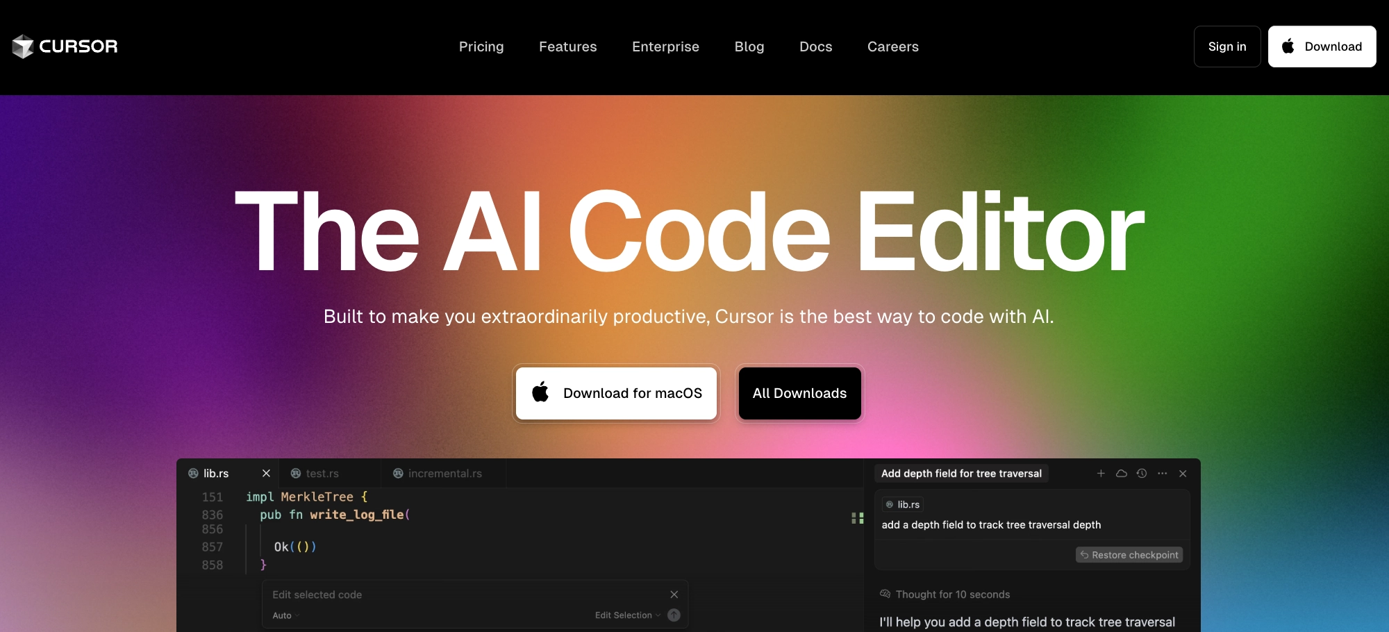 Cursor AI-first editor for incremental development in AI development workflow